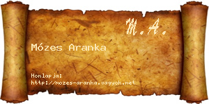 Mózes Aranka névjegykártya