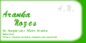 aranka mozes business card