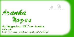 aranka mozes business card